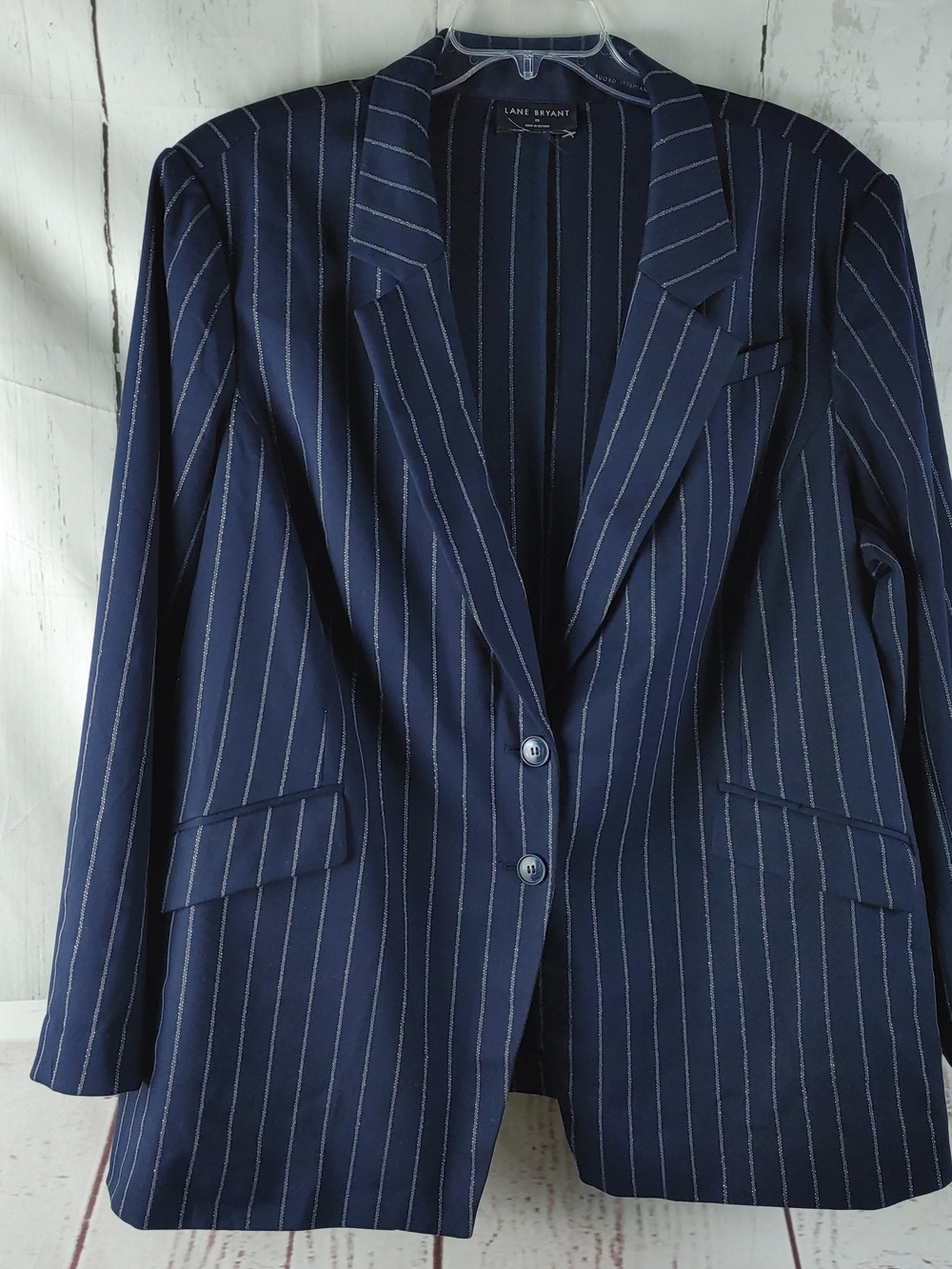 Lane Bryant Navy Pinstripe Blazer Plus Size 26